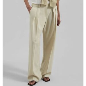 The Frankie Shop Cream Wide-Leg Pants
